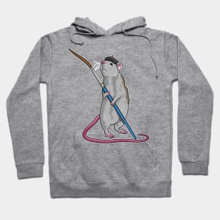 Rat as Painter with Paint brush Hoodie